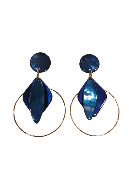 Boucles percées Losange bleu LA PETITE SARDINE