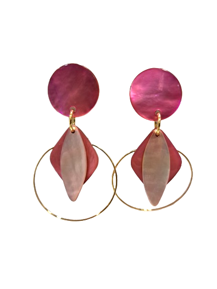 Boucles clips Losange rose LA PETITE SARDINE