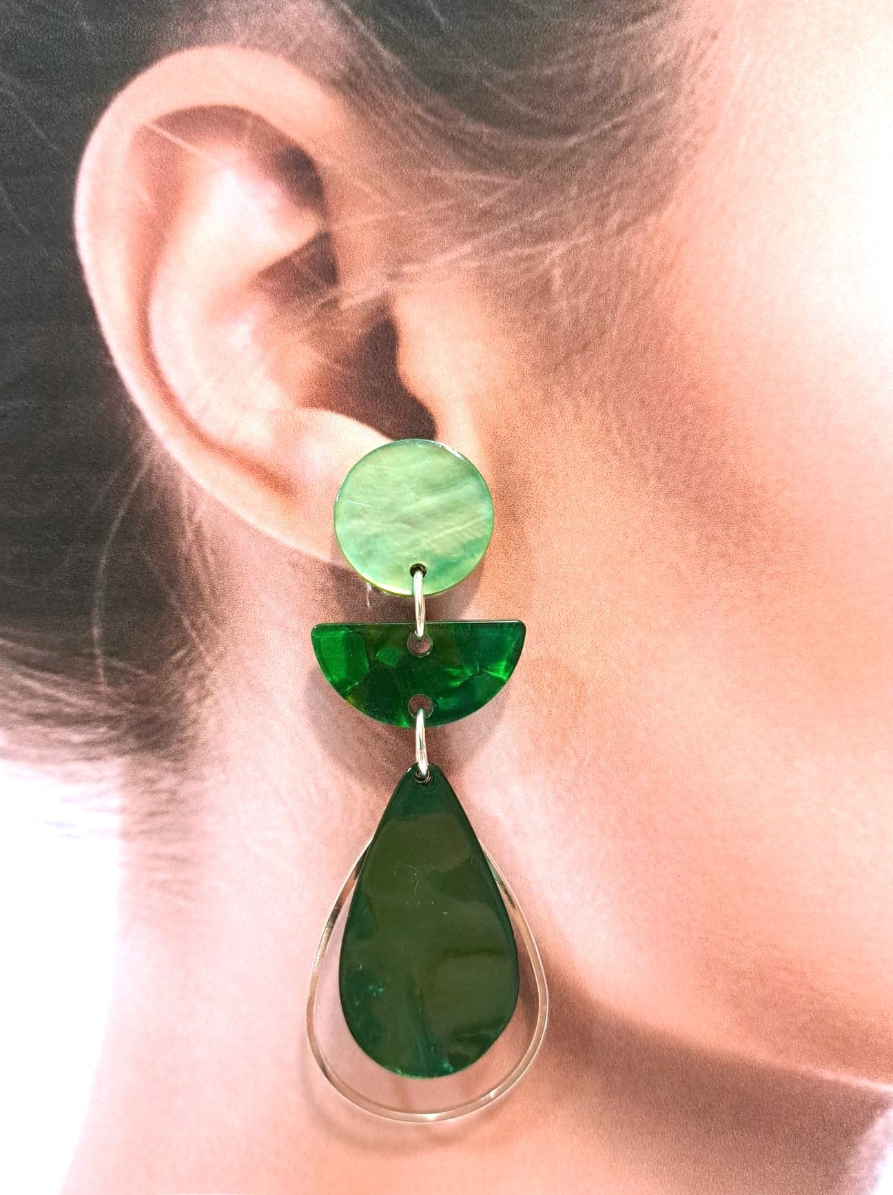Boucles clips Goutte vert LA PETITE SARDINE
