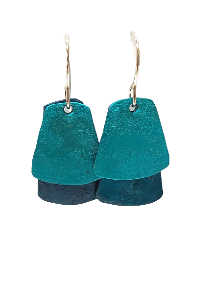 Boucles percées Trapèzes bleu OANA MILLET