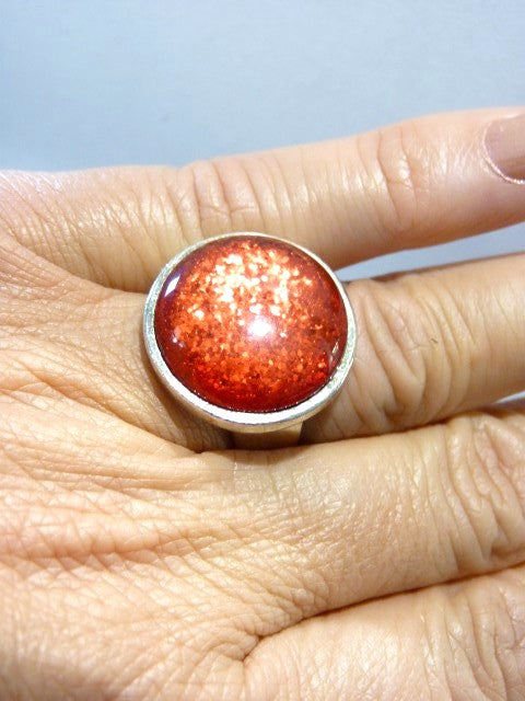 Bague Rond rouge lamé LILI LA PIE