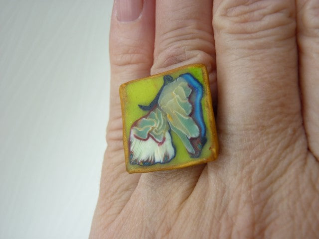 Bague Tableau Papillon LEA AIME LES FLEURS