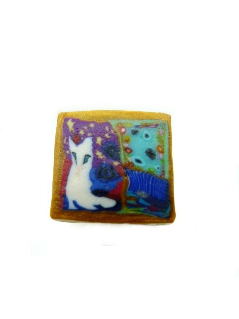 Bague Tableau Chat LEA AIME LES FLEURS