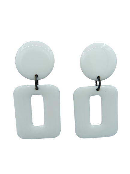 Boucles clips Rectangle PM blanc THIERRY JOO
