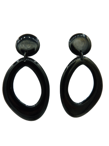 Boucles clips Ovale noir THIERRY JOO