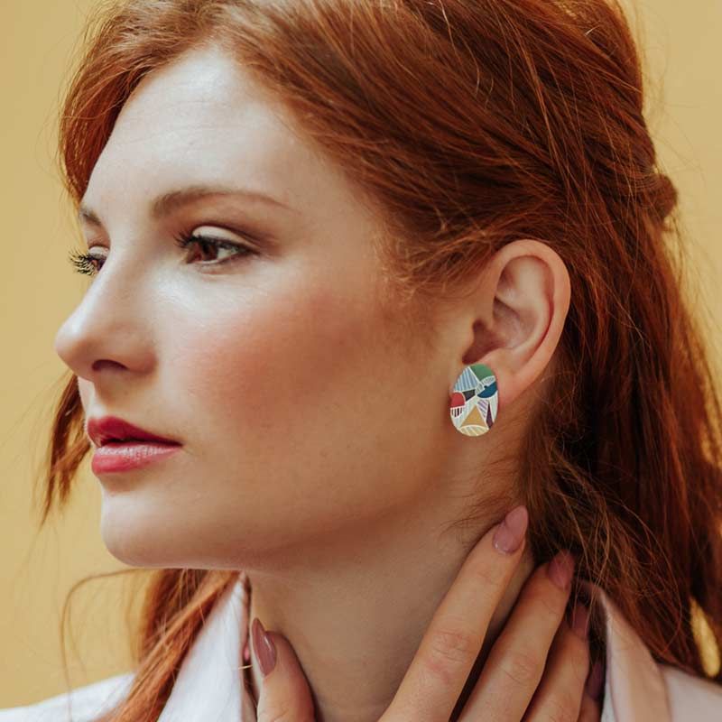 Boucles percées Cubismo PM multicolore RAS