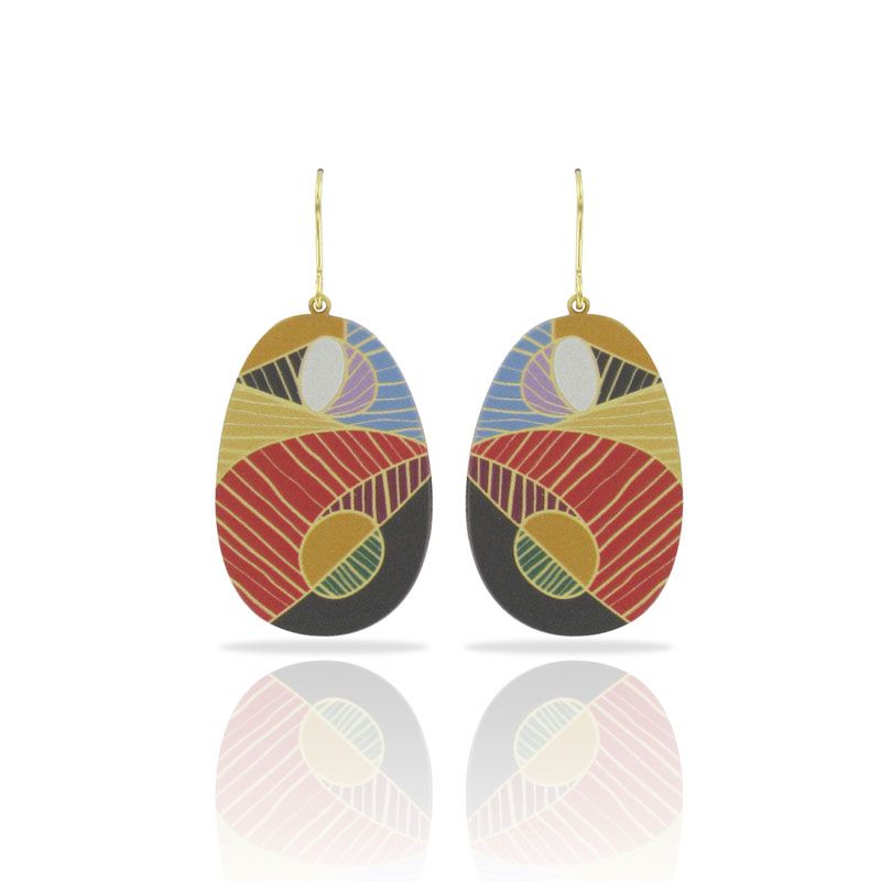 Boucles percées Cubismo GM nature or RAS