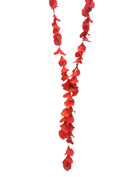 Collier sautoir Pétales GM rouge Fancy F