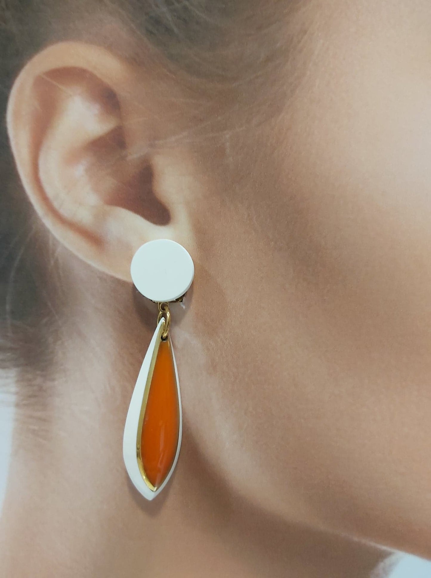 Boucles clips Aloé orange VITO
