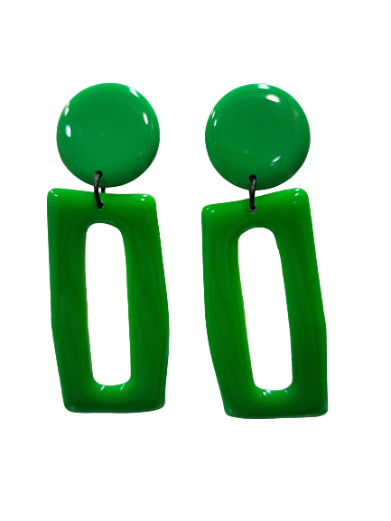 Boucles clips Rectangle GM vert THIERRY JOO