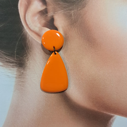 Boucles percées Triangle orange THIERRY JOO