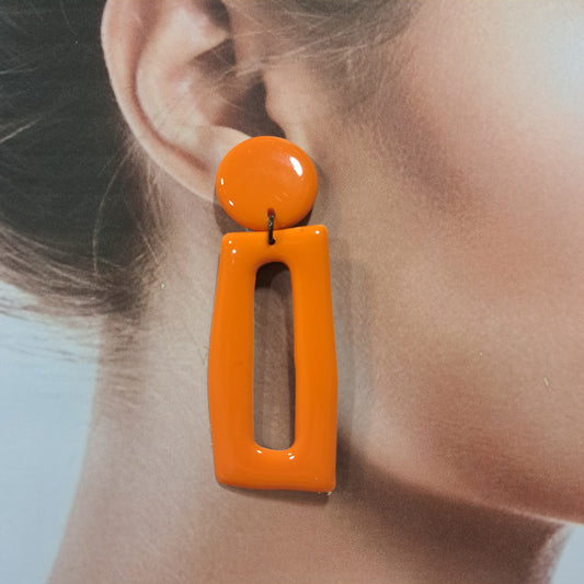 Boucles percées Rectangle GM orange THIERRY JOO