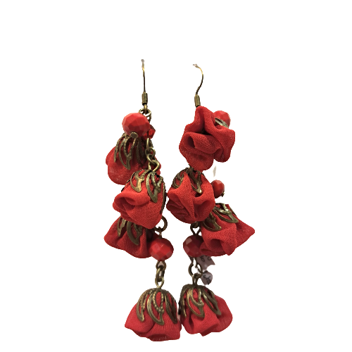 Boucles percées Carmélita rouge JU BIJOUX