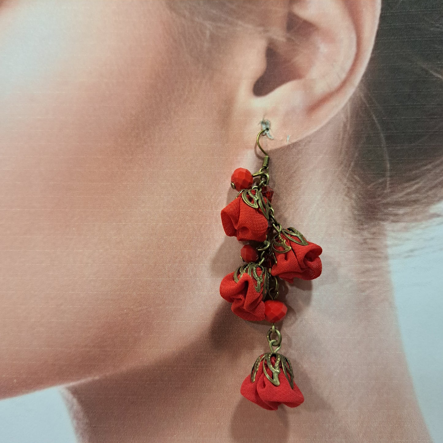 Boucles percées Carmélita rouge JU BIJOUX