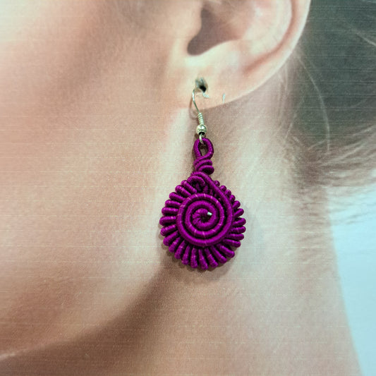 Boucles percées Médaillon PM violine NAF BIJOUX
