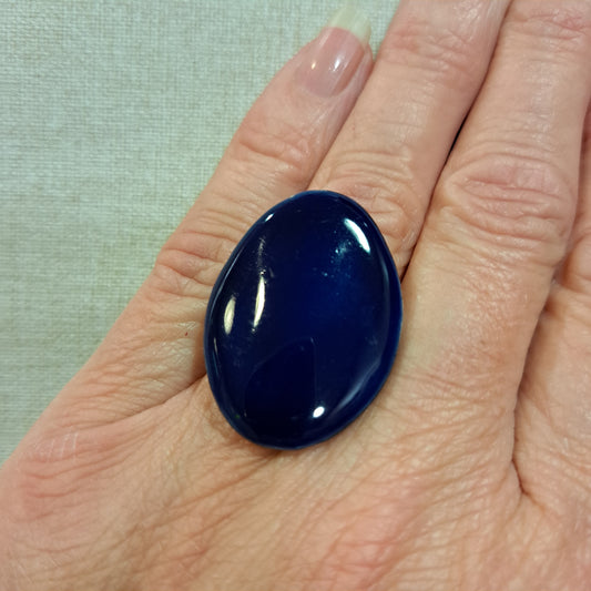 Bague Thelma ovale bleu CHRISTINE ALLOING