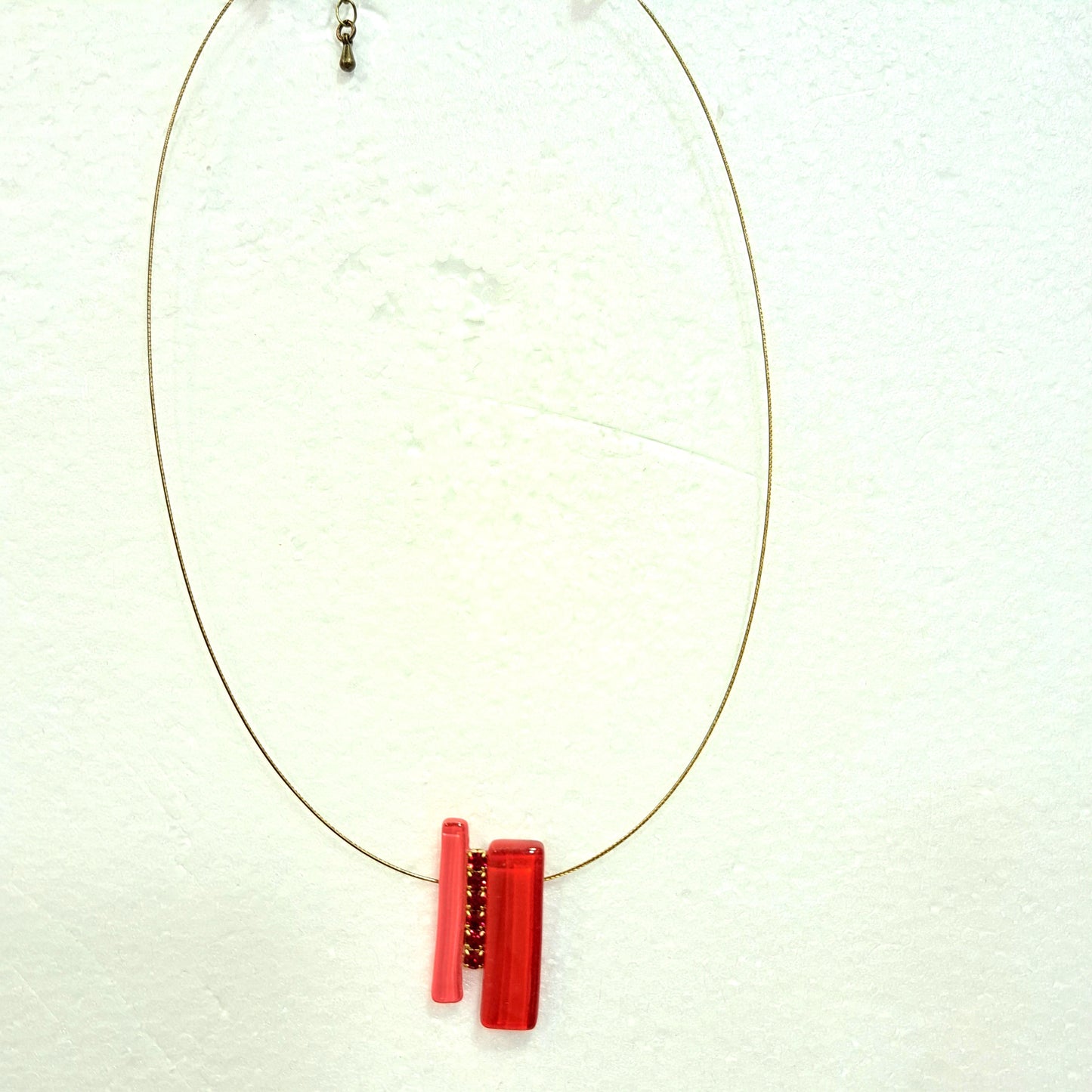 Collier Rectangle rouge NATHALIE BORDERIE