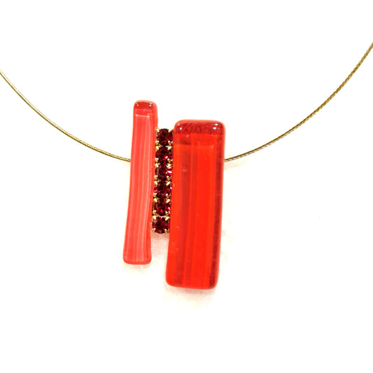 Collier Rectangle rouge NATHALIE BORDERIE