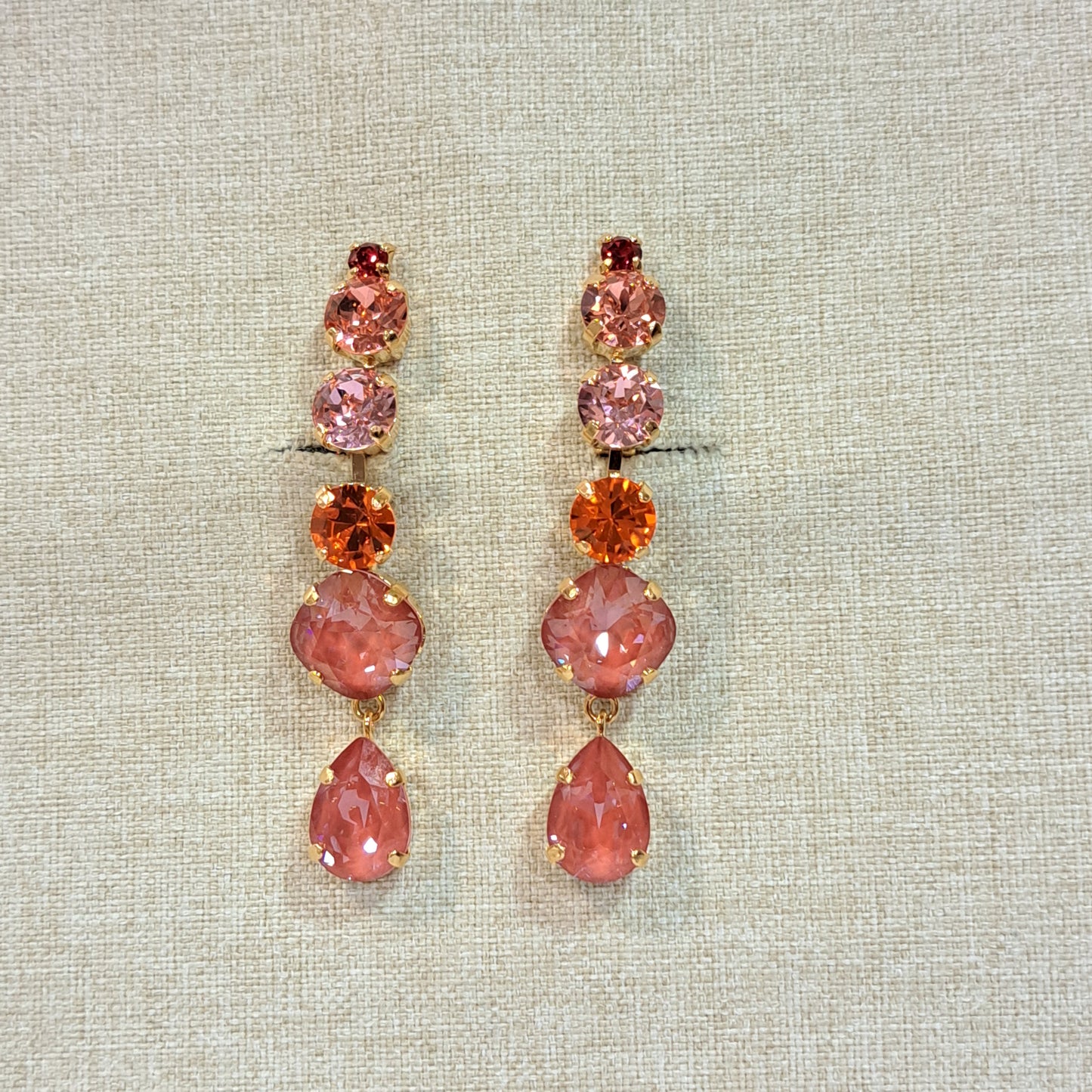 Boucles clips pendantes orange corail CREZUS