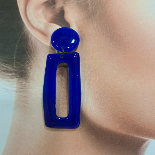 Boucles percées Rectangle GM bleu dur THIERRY JOO