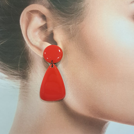 Boucles percées Triangle rouge THIERRY JOO
