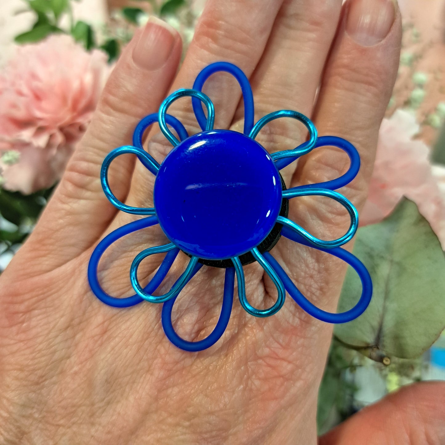 Bague Fleur bleu THIERRY JOO