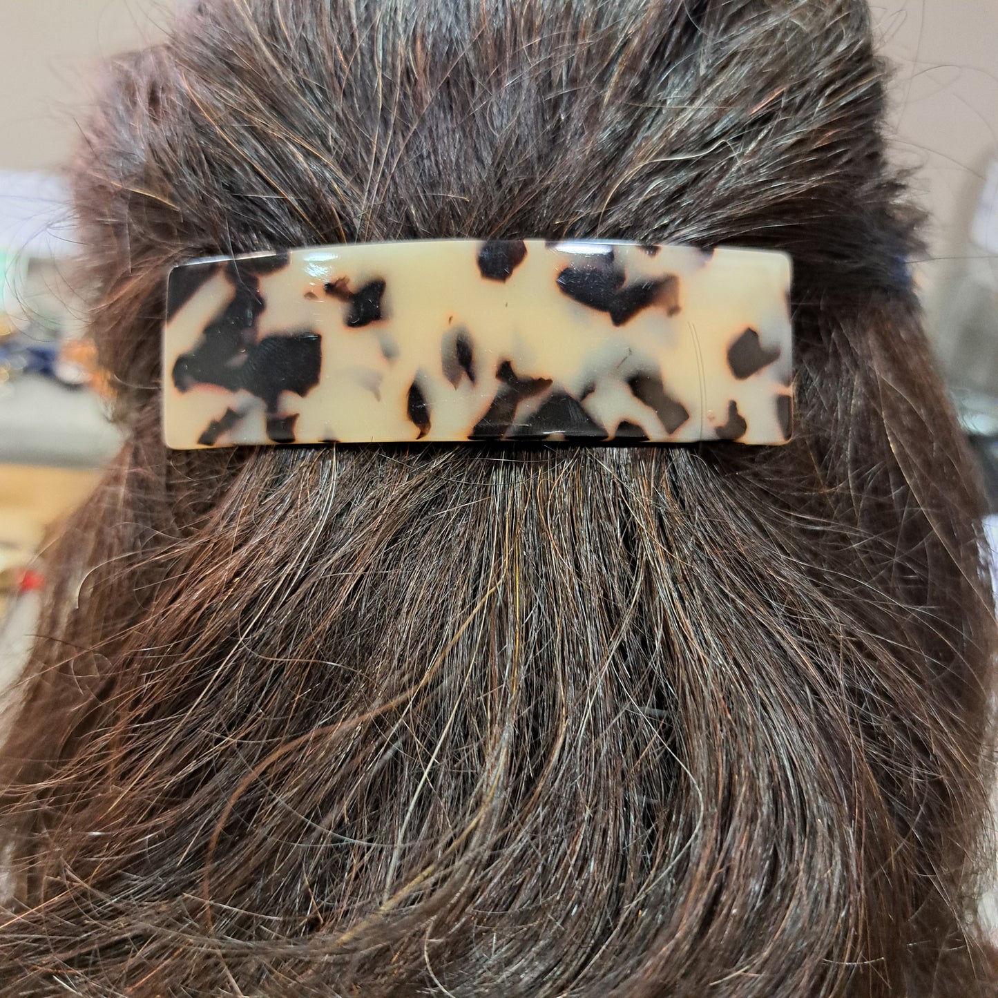 Barrette Rectangle PM léopard LES CLEIAS