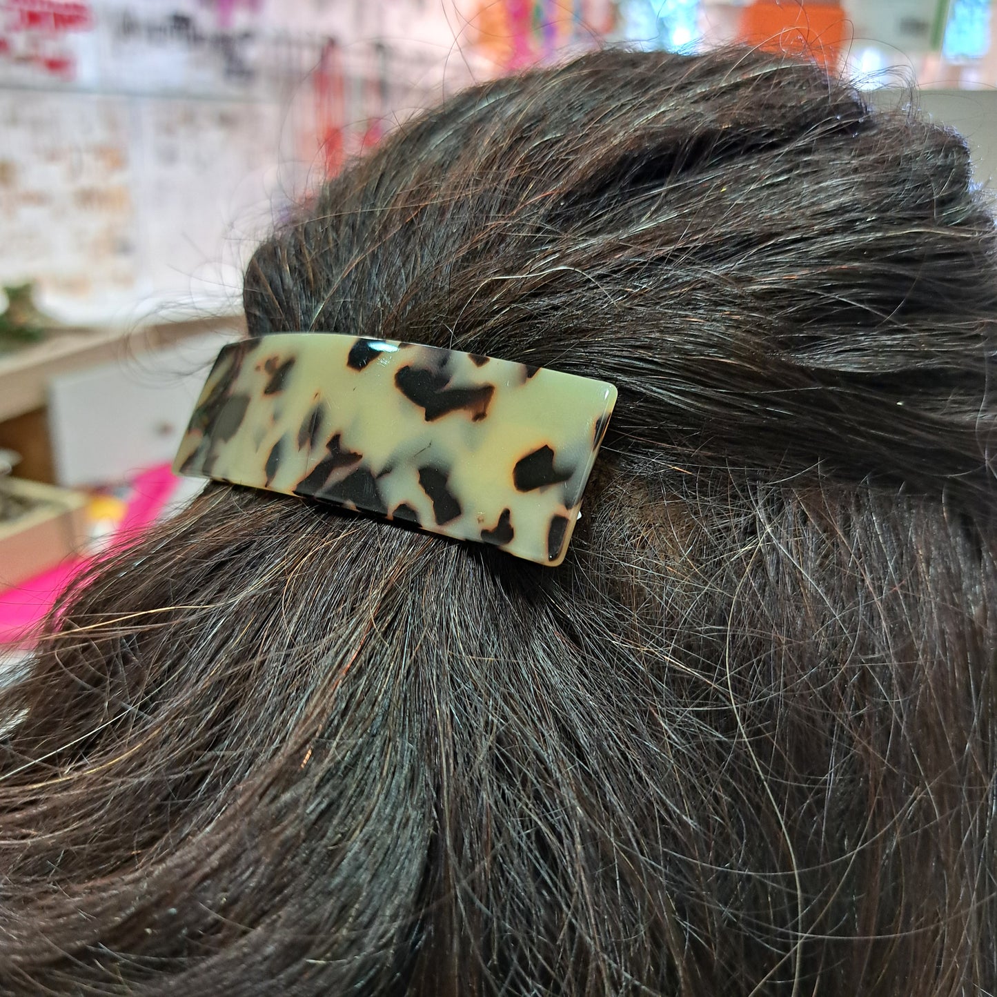 Barrette Rectangle PM léopard LES CLEIAS