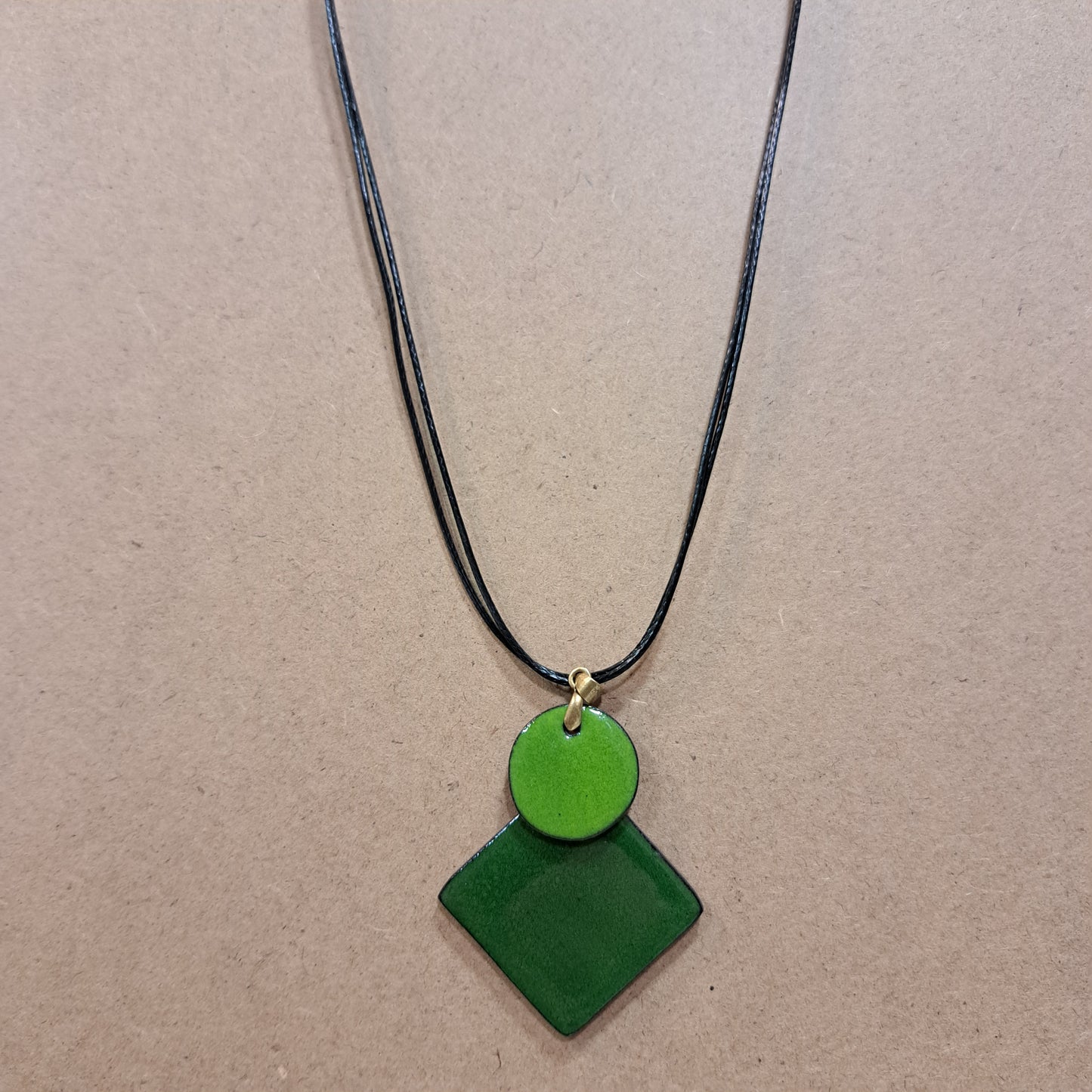 Collier pendentif Duo vert  CHRISTINE ALLOING