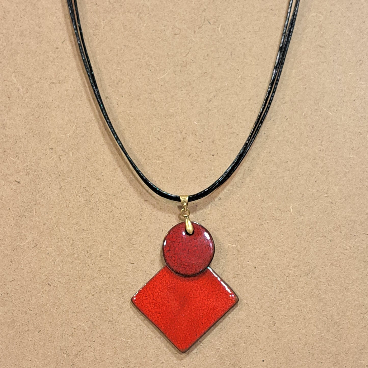 Collier pendentif Duo rouge CHRISTINE ALLOING