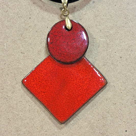 Collier pendentif Duo rouge CHRISTINE ALLOING