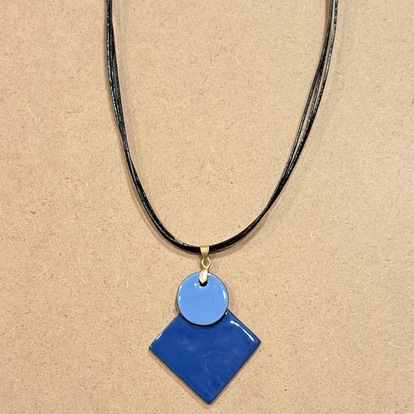 Collier pendentif Duo bleu CHRISTINE ALLOING