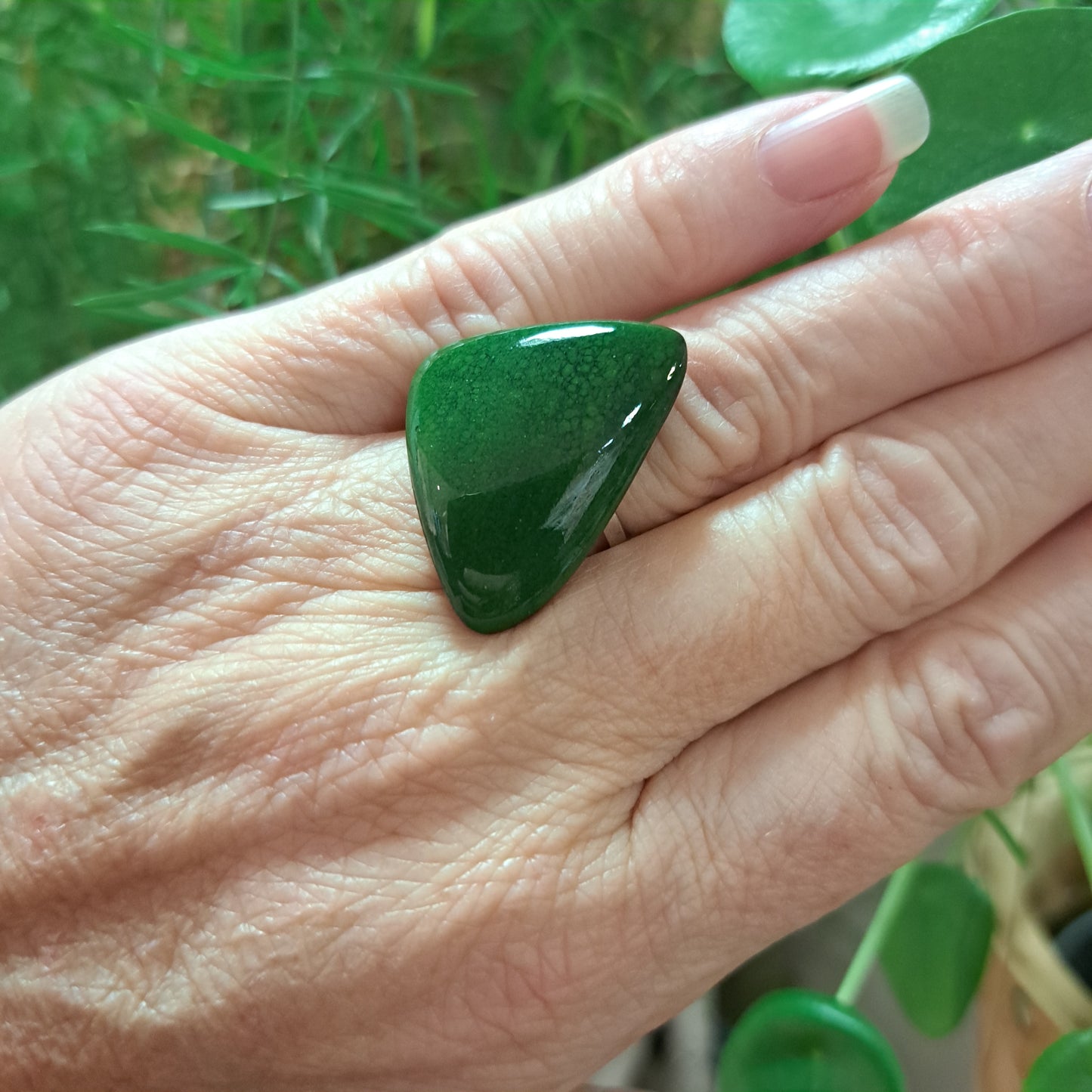 Bague Delta vert CHRISTINE ALLOING