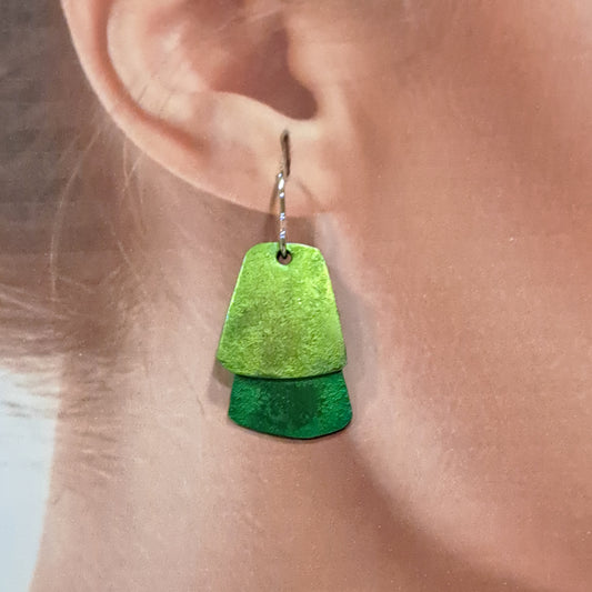 Boucles percées Trapèzes vert OANA MILLET