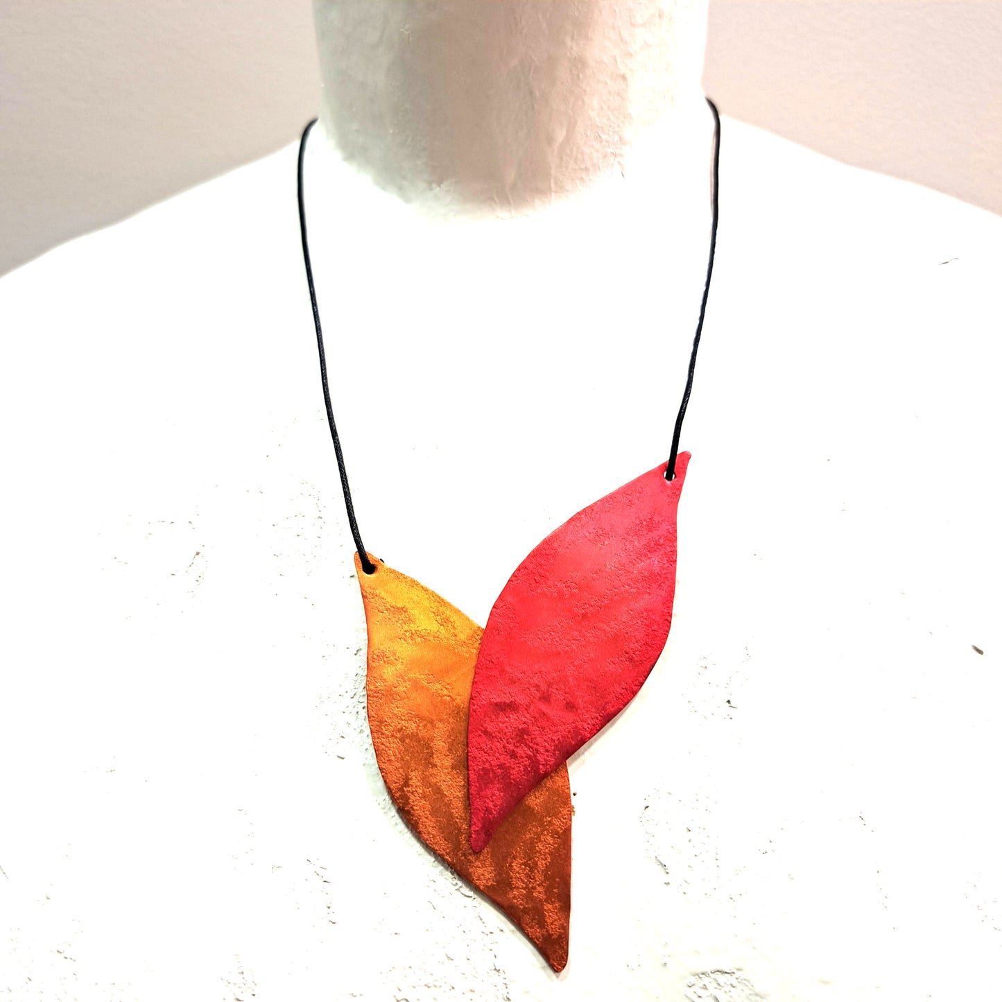 Collier Feuilles rouge orange OANA MILLET