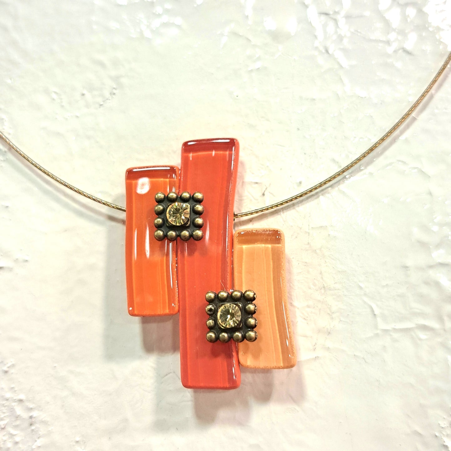 Collier Géométrique orange NATHALIE BORDERIE