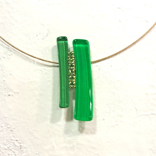 Collier Rectangle vert NATHALIE BORDERIE