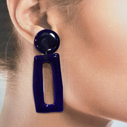 Boucles clips Rectangle GM violet THIERRY JOO