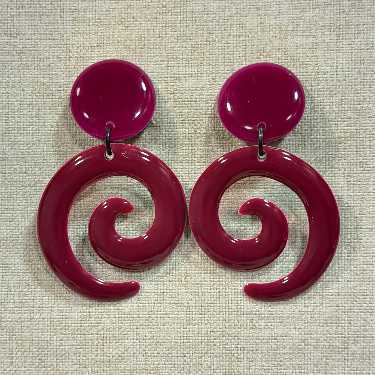 Boucles clips Spirale rose framboise THIERRY JOO