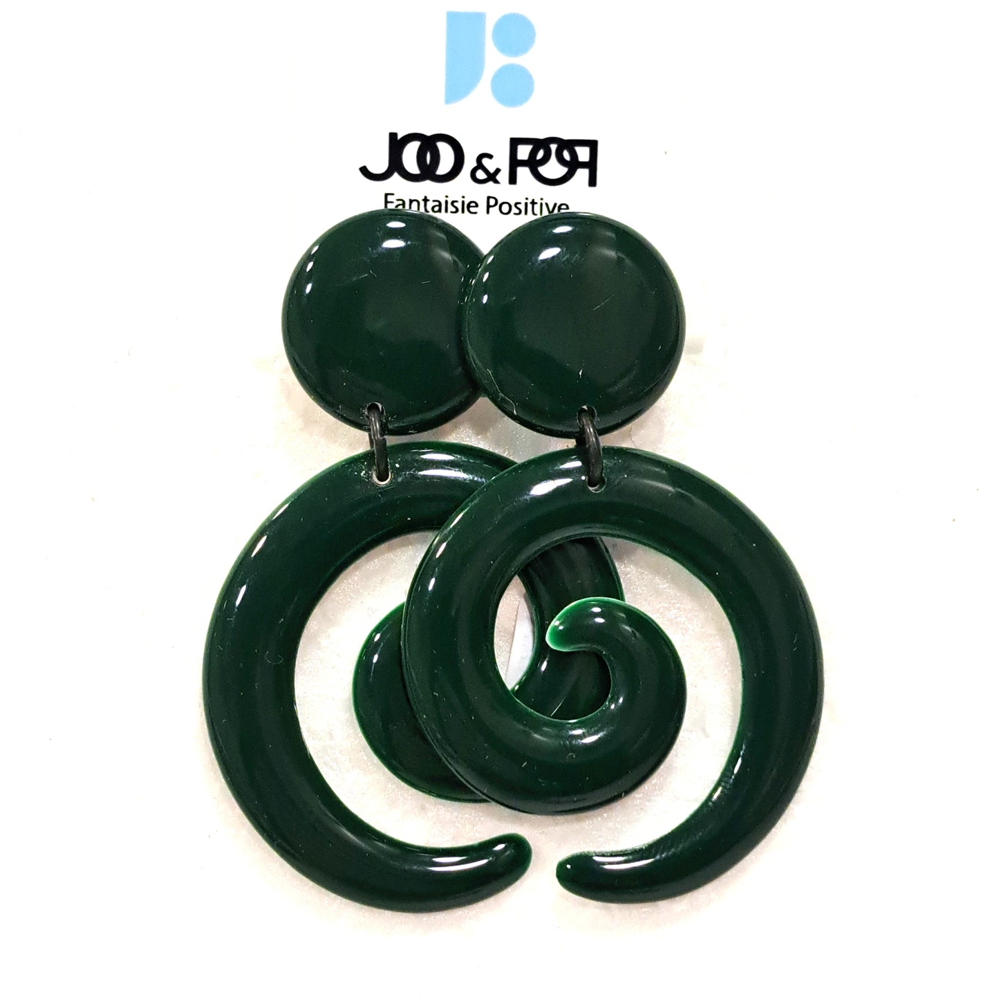 Boucles percées Spirale vert foncé THIERRY JOO