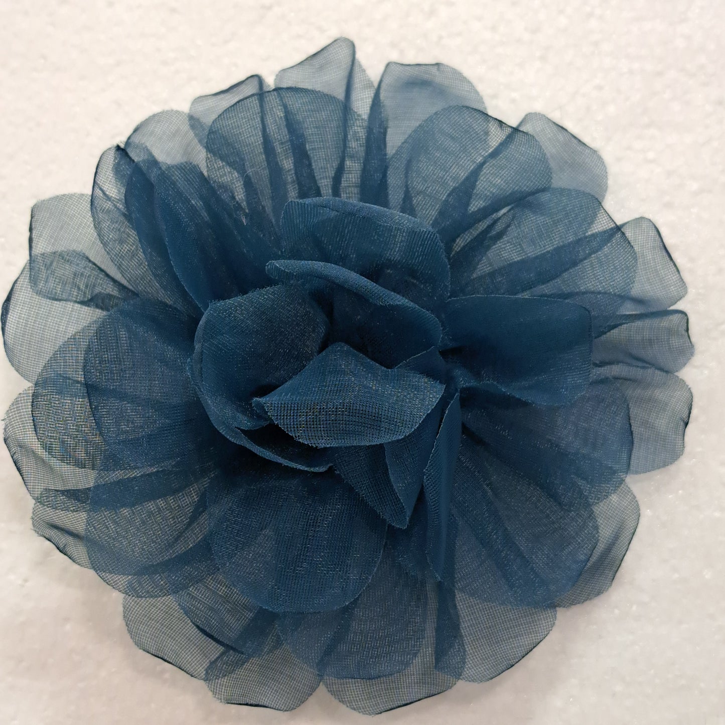 Broche Fleur tissu bleu Fancy F