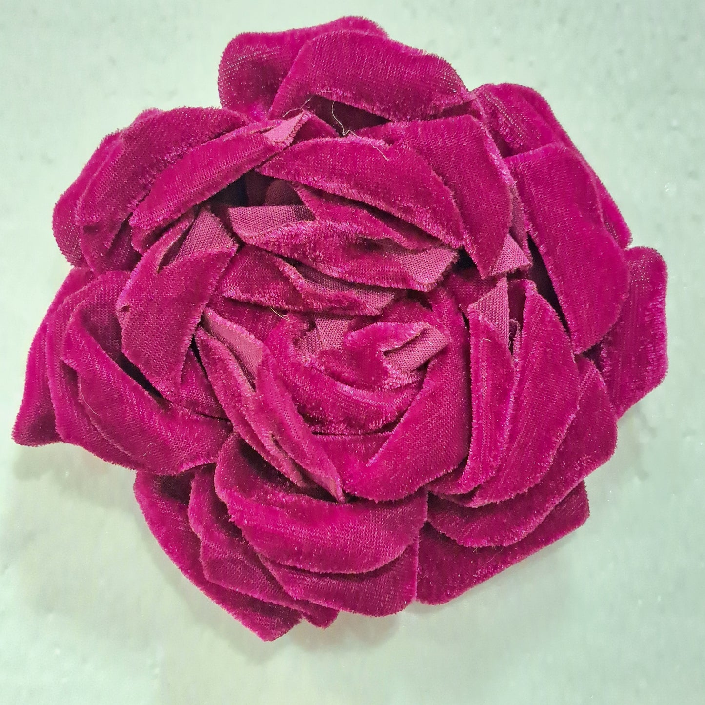 Broche Fleur velours rose Fancy F