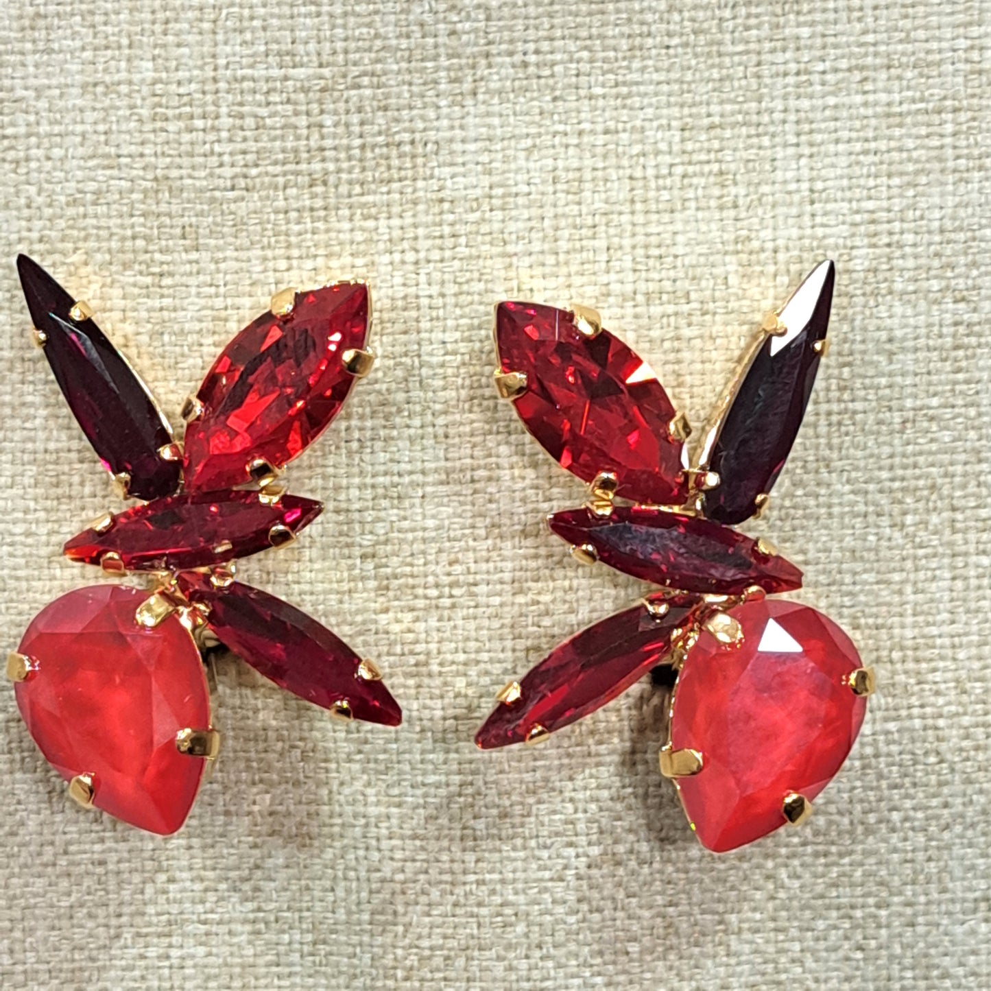 Boucles clips rouge CREZUS