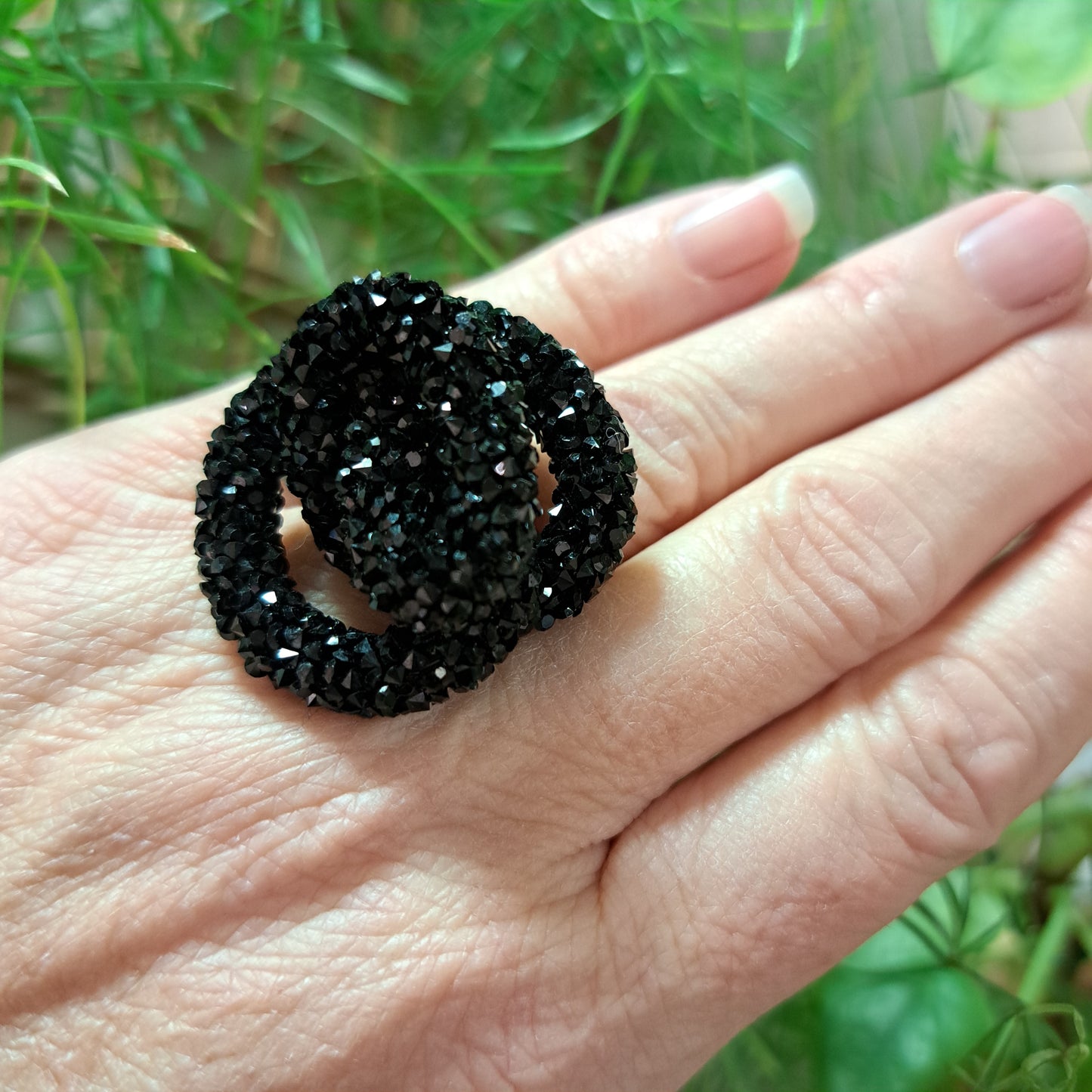 Bague Disco noir SAMUEL CORAUX