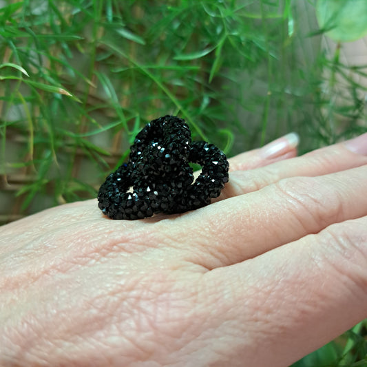 Bague Disco noir SAMUEL CORAUX