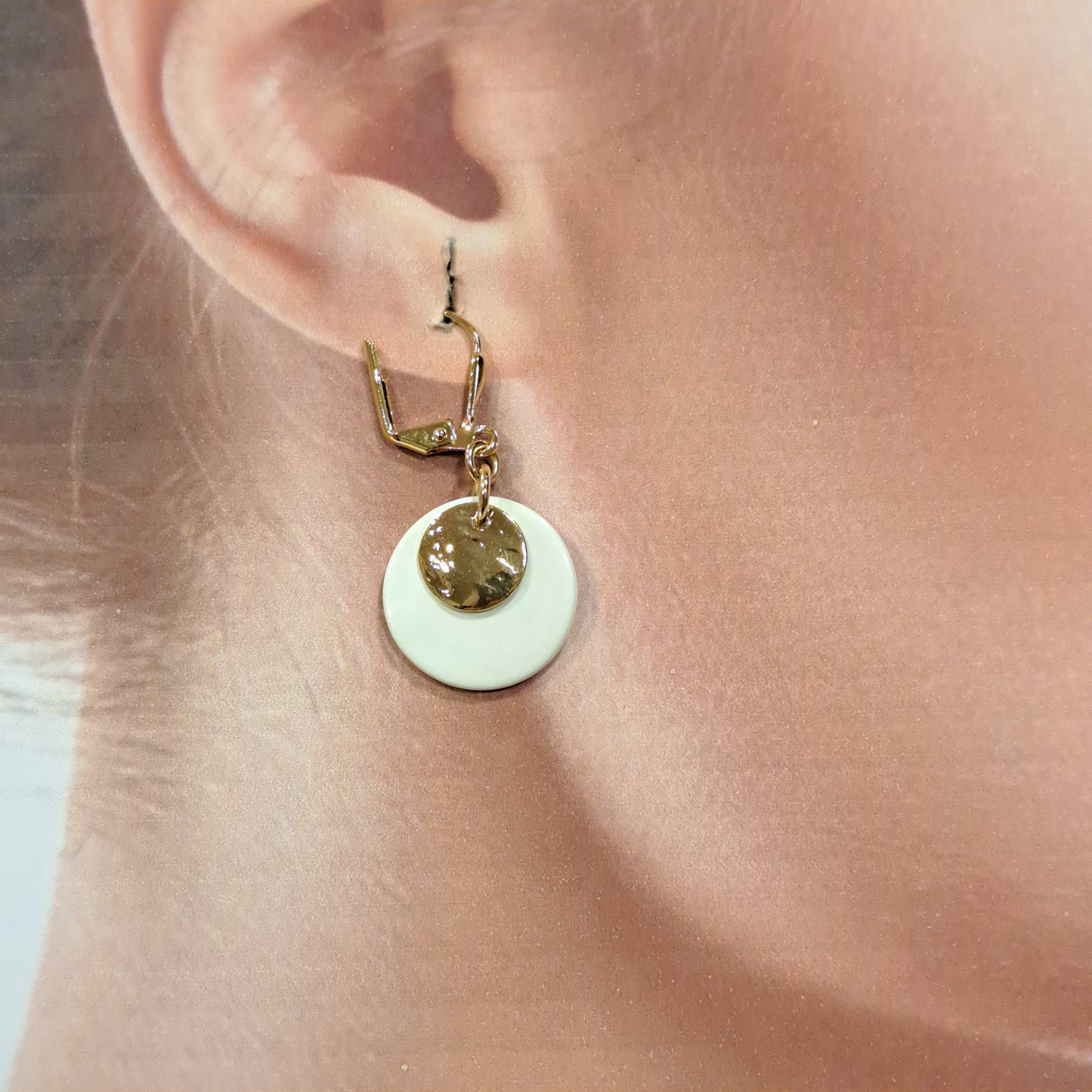 Boucles percées Dormeuse blanc or LA PETITE SARDINE