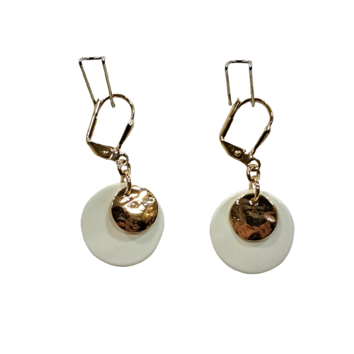 Boucles percées Dormeuse blanc or LA PETITE SARDINE