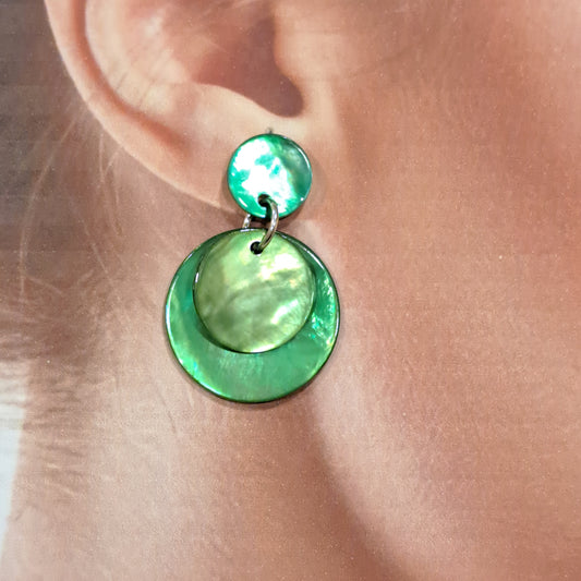 Boucles percées Aéla vert LA PETITE SARDINE
