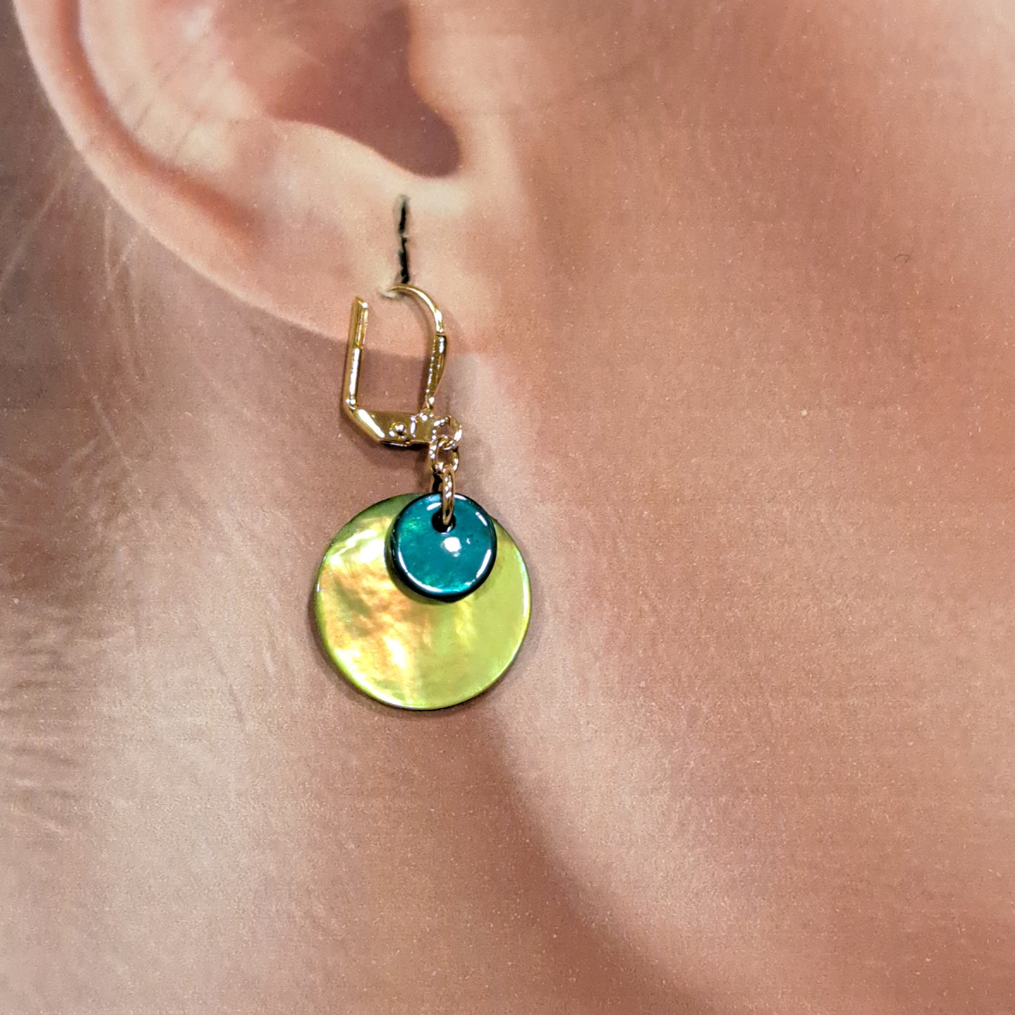 Boucles percées Dormeuse vert anis LA PETITE SARDINE