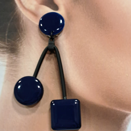 Boucles clips Balancier bleu marine THIERRYJOO